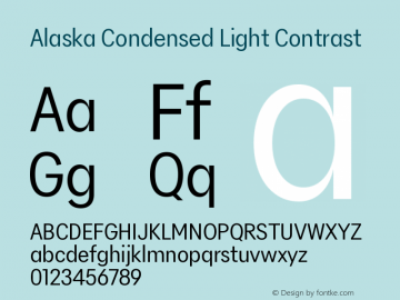 Alaska Condensed Light Contrast Version 3.000 | web-ttf图片样张