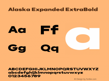 Alaska Expanded ExtraBold Version 3.000 | web-ttf图片样张
