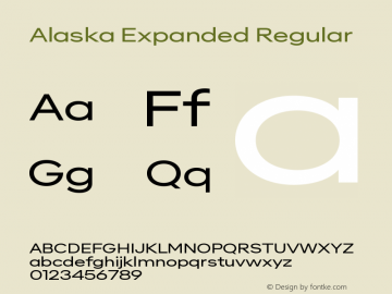 Alaska Expanded Regular Version 3.000 | web-ttf图片样张