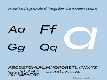 Alaska Expanded Regular Contrast Italic Version 3.000 | web-ttf图片样张