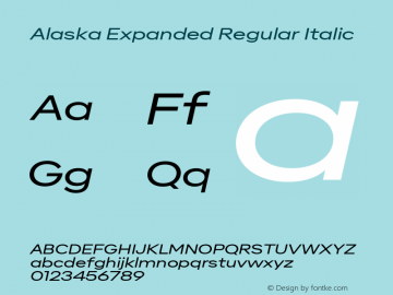 Alaska Expanded Regular Italic Version 3.000 | web-ttf图片样张