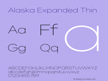 Alaska Expanded Thin Version 3.000 | web-ttf图片样张