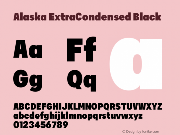 Alaska ExtraCondensed Black Version 3.000 | web-ttf图片样张