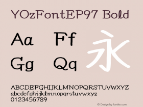 YOzFontEP97 Bold Version 12.12 Font Sample