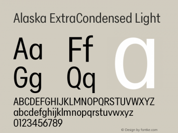 Alaska ExtraCondensed Light Version 3.000 | web-ttf图片样张
