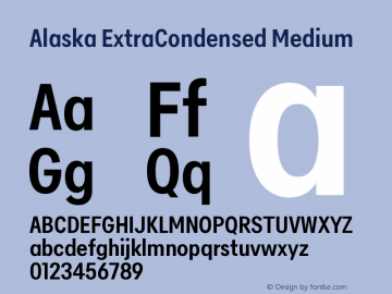 Alaska ExtraCondensed Medium Version 3.000 | web-ttf图片样张