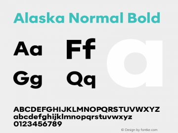 Alaska Normal Bold Version 3.000 | web-ttf图片样张