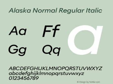 Alaska Normal Regular Italic Version 3.000 | web-ttf图片样张