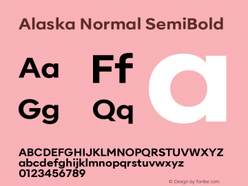 Alaska Normal SemiBold Version 3.000 | web-ttf图片样张