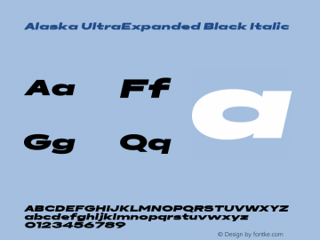 Alaska UltraExpanded Black Italic Version 3.000 | web-ttf图片样张