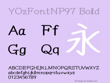 YOzFontNP97 Bold Version 12.12 Font Sample