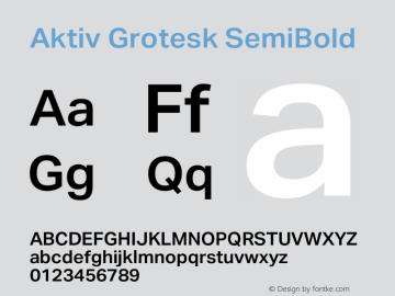 Aktiv Grotesk SemiBold Version 4.000图片样张