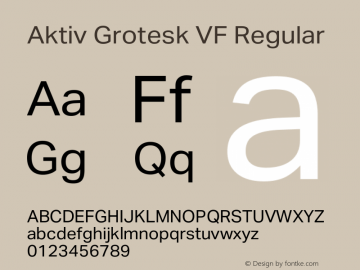 Aktiv Grotesk VF Regular Version 4.000图片样张