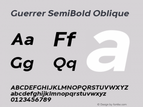 Guerrer SemiBold Oblique Version 1.100 | FøM Fix图片样张