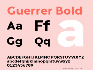 Guerrer Bold Version 1.10;March 14, 2020;FontCreator 11.5.0.2430 64-bit图片样张