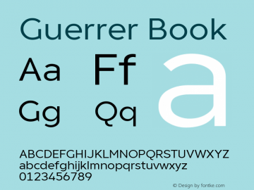 Guerrer Book Version 1.10;March 14, 2020;FontCreator 11.5.0.2430 64-bit图片样张