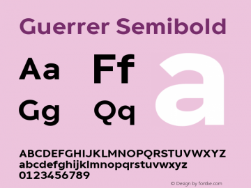 Guerrer Semibold Version 1.10;March 14, 2020;FontCreator 11.5.0.2430 64-bit图片样张