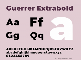 Guerrer Extrabold Version 1.10;March 14, 2020;FontCreator 11.5.0.2430 64-bit图片样张