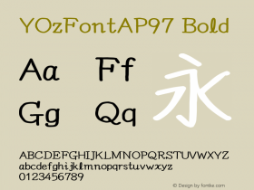 YOzFontAP97 Bold Version 12.12 Font Sample