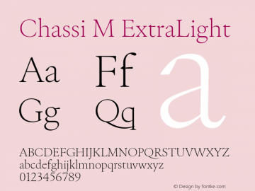 Chassi M ExtraLight Version 1.003 | web-ttf图片样张