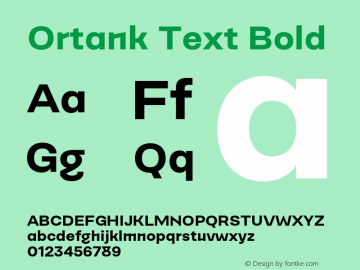 Ortank Text Bold Version 1.000; Glyphs 3.0.3, build 3083图片样张