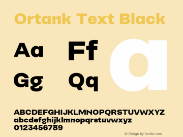 Ortank Text Black Version 1.000; Glyphs 3.0.3, build 3083图片样张
