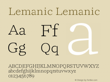Lemanic Lemanic Version 1.000; Glyphs 2.6.7, build 1356图片样张