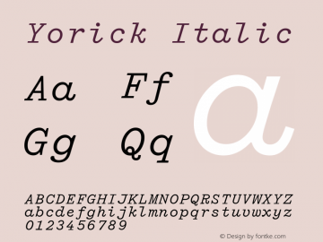 Yorick Italic Version 1.000图片样张
