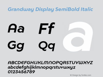 Grandway Display SemiBold Italic Version 1.000 | web-ttf图片样张
