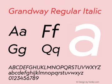 Grandway Regular Italic Version 1.000 | web-ttf图片样张