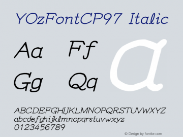 YOzFontCP97 Italic Version 12.12图片样张