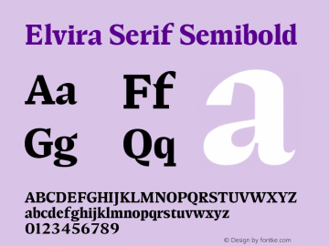 Elvira Serif Semibold Version 1.000图片样张