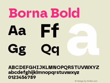 Borna Bold Version 1.000 | web-ttf图片样张