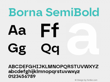 Borna SemiBold Version 1.000 | web-ttf图片样张