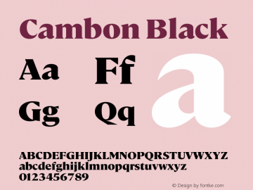 Cambon Black Version 2.001 | web-ttf图片样张