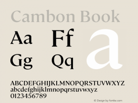 Cambon Book Version 2.001 | web-ttf图片样张