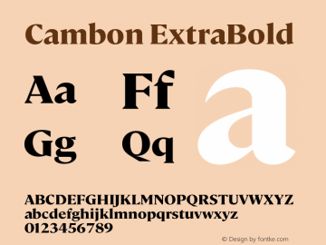 Cambon ExtraBold Version 2.001 | web-ttf图片样张