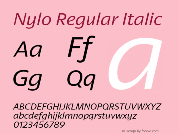 Nylo Regular Italic Version 1.000 | web-ttf图片样张