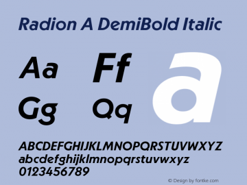 Radion A DemiBold Italic Version 2.000 | web-ttf图片样张