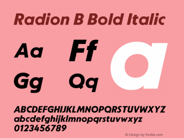 Radion B Bold Italic Version 2.000 | web-ttf图片样张