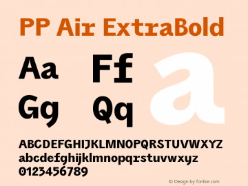 PP Air ExtraBold Version 1.000 BETA (2023-01-23) | web-ttf图片样张