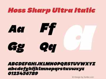Hoss Sharp Ultra Italic Version 1.003;hotconv 1.0.109;makeotfexe 2.5.65596图片样张