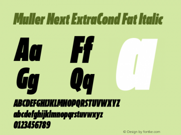 Muller Next ExtraCond Fat Italic Version 2.000图片样张