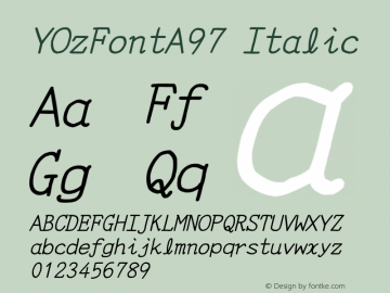 YOzFontA97 Italic Version 12.03图片样张