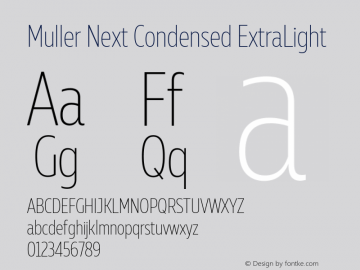 Muller Next Condensed ExtraLight Version 2.000图片样张