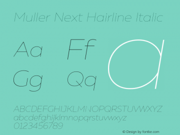 Muller Next Hairline Italic Version 2.000图片样张