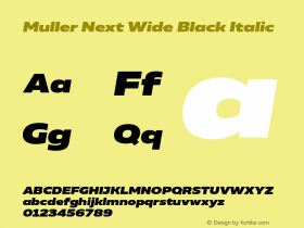 Muller Next Wide Black Italic Version 2.000图片样张