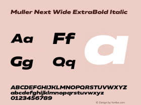 Muller Next Wide ExtraBold Italic Version 2.000图片样张