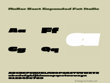 Muller Next Expanded Fat Italic Version 2.000图片样张