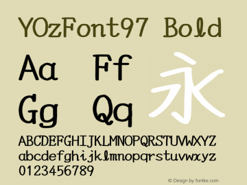 YOzFont97 Bold Version 12.12图片样张